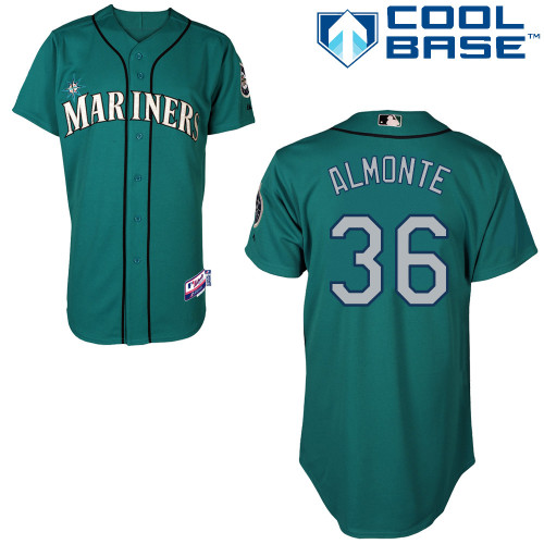 Abraham Almonte #36 MLB Jersey-Seattle Mariners Men's Authentic Alternate Blue Cool Base Baseball Jersey